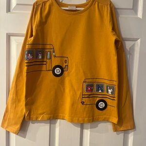 Hanna Andersson Mustard School Bus Long Sleeve Tee